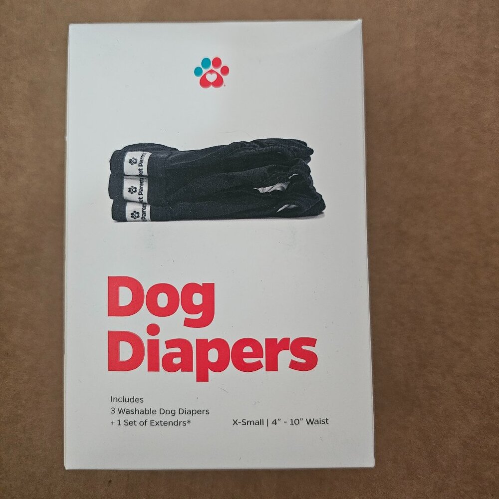 Dog Diapers - Washable/Reuseable - Extra Small - Black